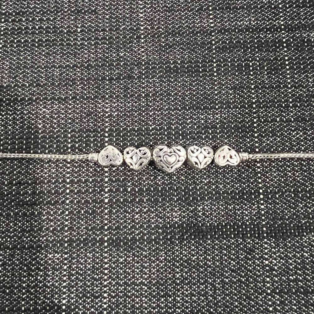 Vintage Silver Heart Bracelet